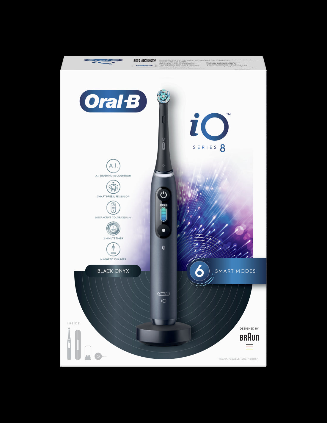 BRAUN Series iO8 el.zobu  birste, Black Onyx iOM8.1B2.2BD