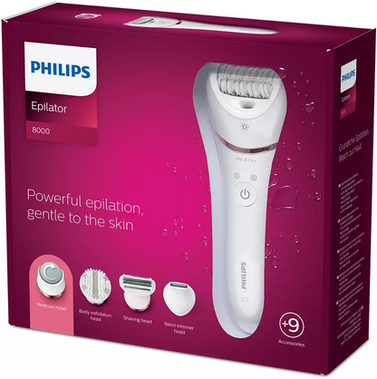 PHILIPS 8000 sērijas epilators mitrai un sausai  epilēšanai BRE740/10