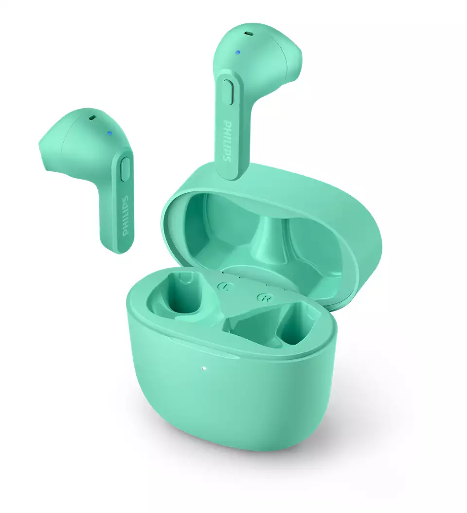 PHILIPS in-ear true bezvadu austiņas ar portatīvo uzlādes ietvaru, zaļas TAT2236GR/00