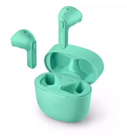PHILIPS in-ear true bezvadu austiņas ar portatīvo uzlādes ietvaru, zaļas TAT2236GR/00