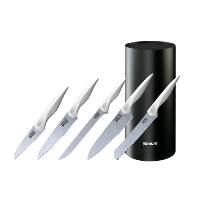 Nažu statīvs ar nažiem SAMURA MOJO Knife Block Set 6Pcs, balts SMJ-06W - DomoTehnika
