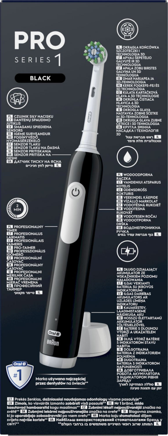 BRAUN el.zobu  birste Cross Action, melna D 305.513.3 Black