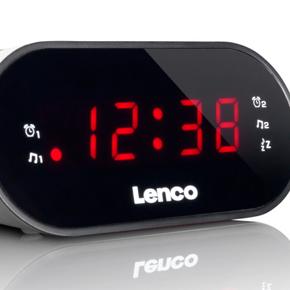 Lenco radio pulkstenis, ar dubultā modinātāja funkciju, balts CR-07 White
