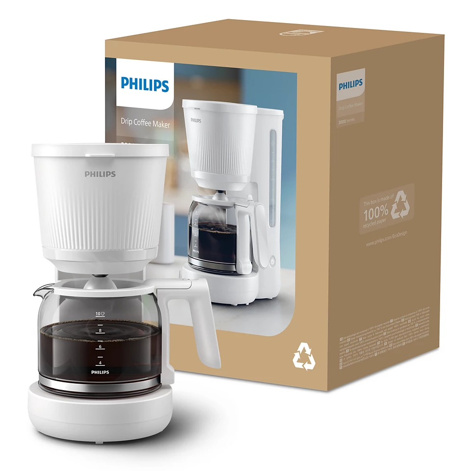 PHILIPS 3000. sērijas Basic Kafijas automāts, 1080 W, balts HD7411/00