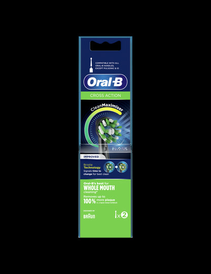 BRAUN el.zobu birstes uzgalis Cross Action, 2 gab, melns EB 50-2 BLK