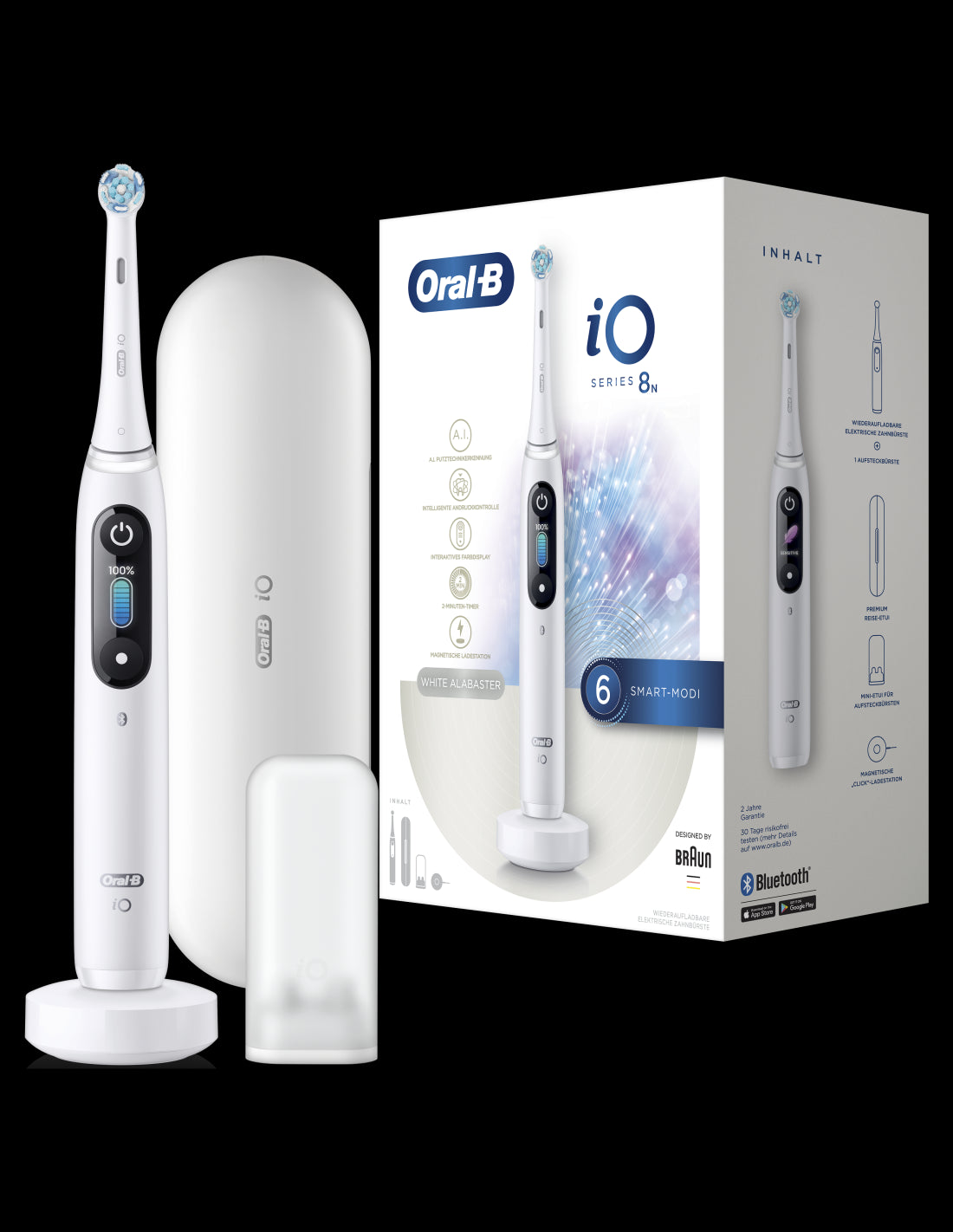 BRAUN Series iO8 el.zobu  birste, White Alabaster iOM8.1A1.1BD