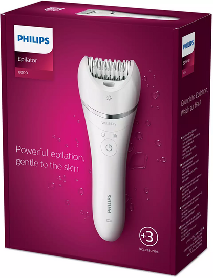 PHILIPS 8000 sērijas epilators mitrai un sausai  epilēšanai BRE700/00