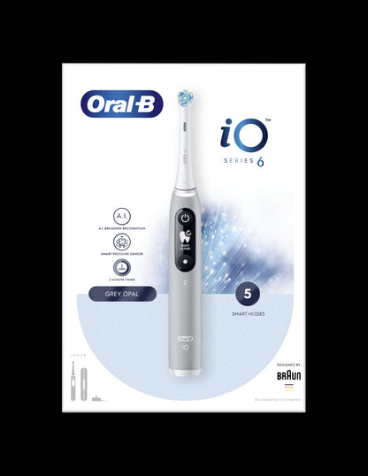 BRAUN Series iO6 el.zobu  birste, Grey Opal iOM6.1A6.1K Grey