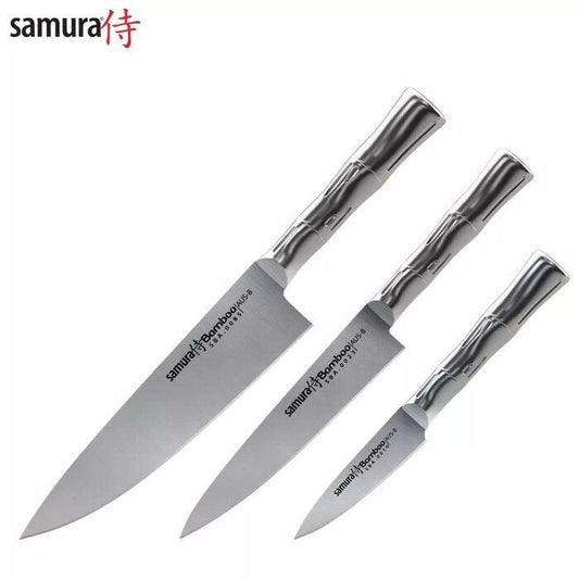 Nažu komplekts SAMURA BAMBOO Set of 3 kitchen knives: Paring knife, Utility knife SBA-0220 - DomoTehnika