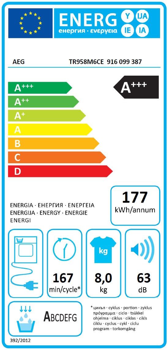 AEG siltumsūkņa veļas žāvētājs, 8 kg TR958M6CE