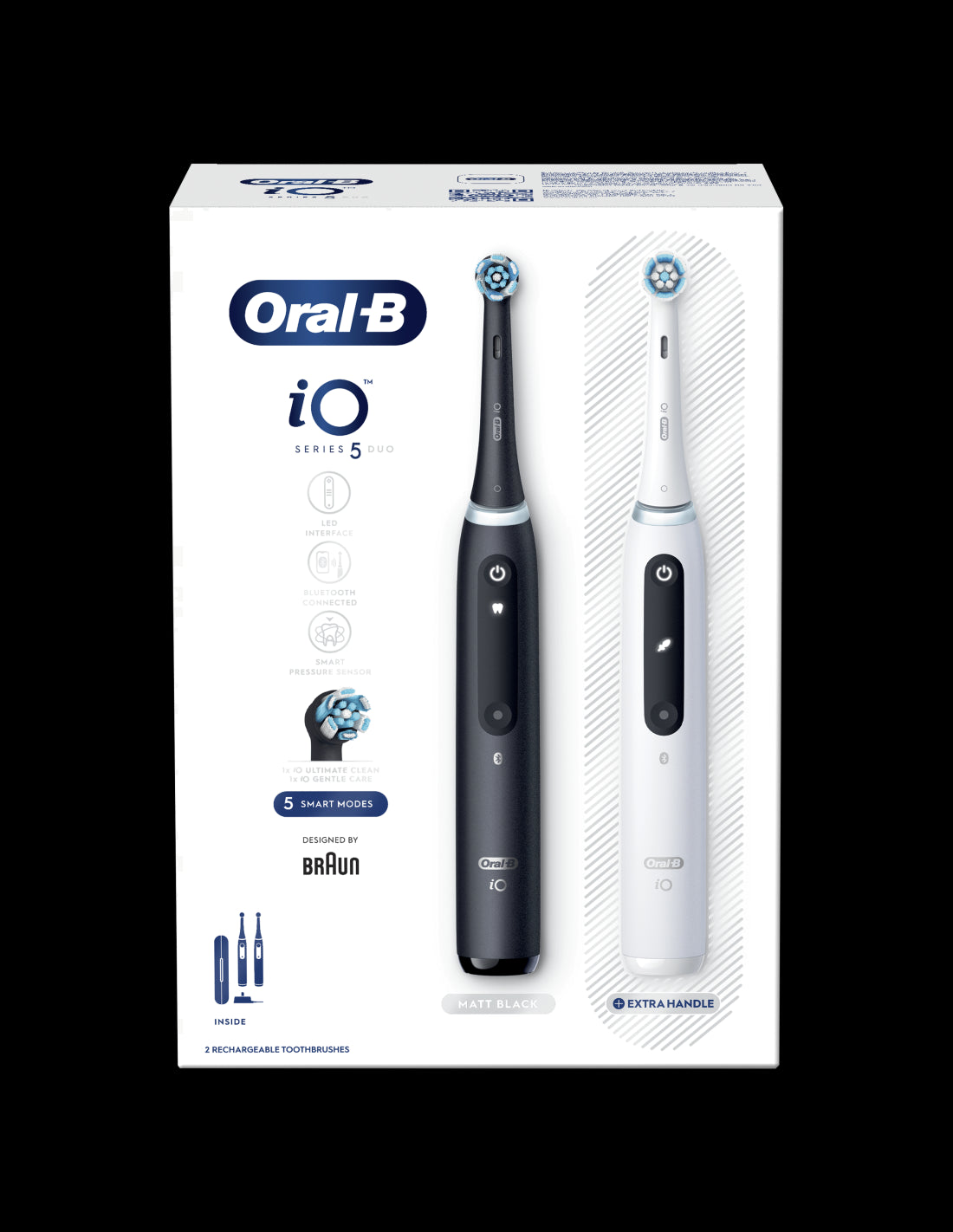 BRAUN Elektriskās zobubirstes, Matt Black+Quite White IOG5d.2J6.2K