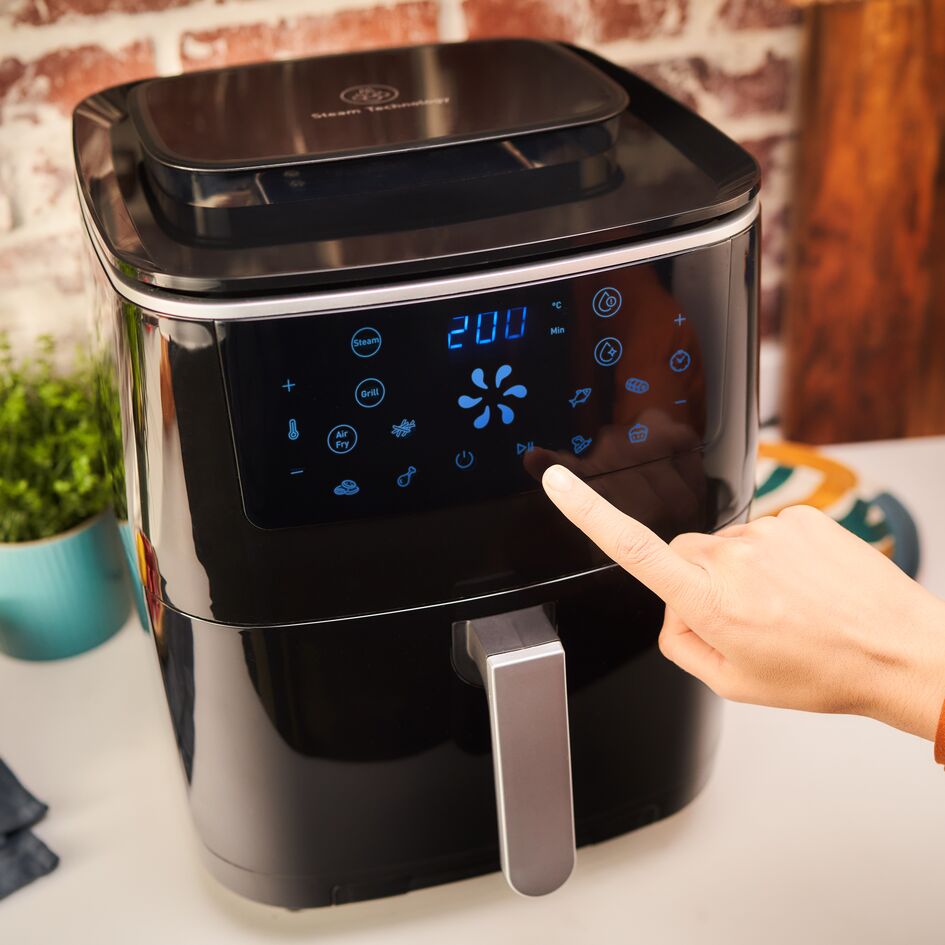 TEFAL karstā gaisa friteris, Easy Fry &amp; Steam, 1700 W, 3in1, melns FW2018
