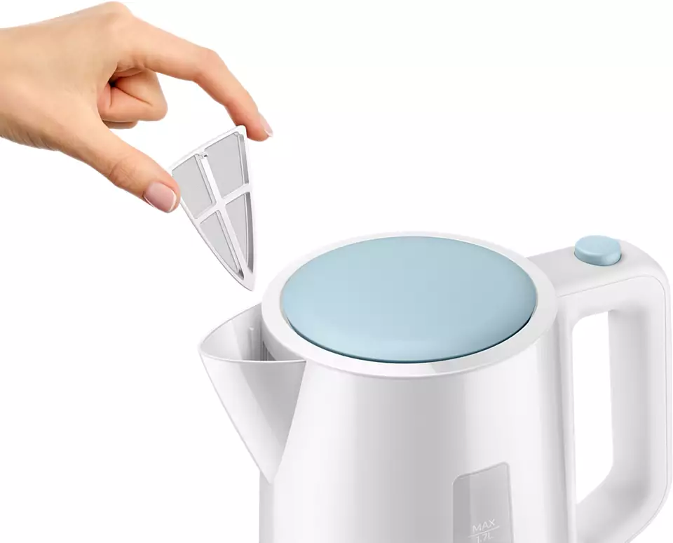 PHILIPS tējkanna 1.7 l, balts/zils HD9318/70