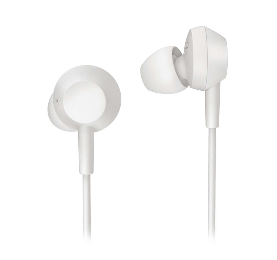 PHILIPS In-Ear austiņas ar mikrofonu, baltas TAE5008WT/00