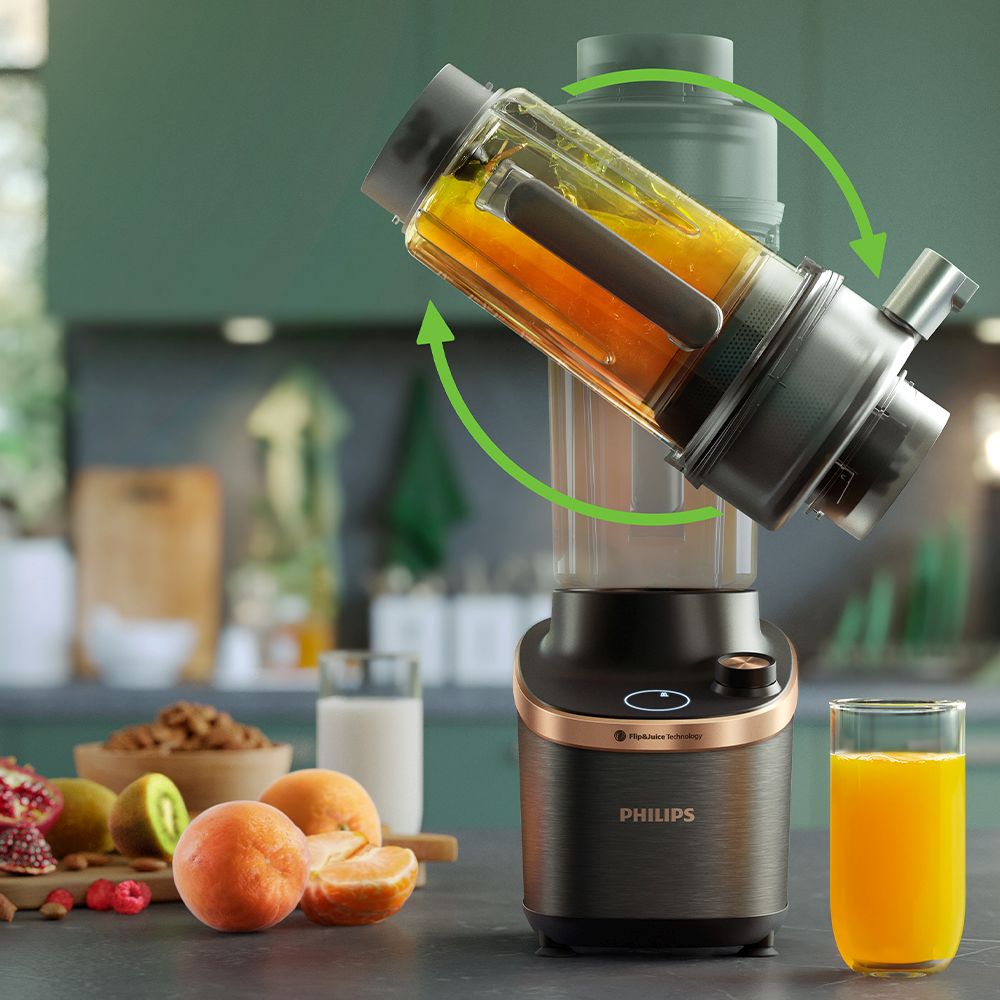 PHILIPS Flip&amp;Juice blenderis, 1500W, melna un metāliska HR3770/10