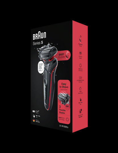 BRAUN Series 5 skuveklis AutoSense, sarkans 51-R1000s