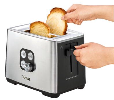 TEFAL tosteris Equinox,  900W, melns / nerūsējošā tērauda TT420D