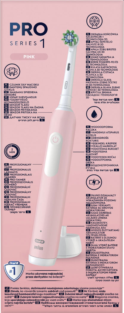 BRAUN el.zobu  birste Cross Action, rozā D 305.513.3 Pink