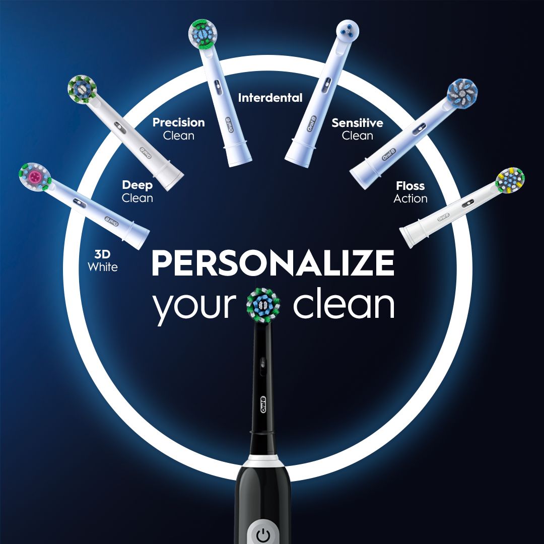 BRAUN el.zobu  birste Cross Action, melna D 305.513.3 Black