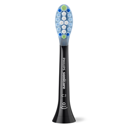PHILIPS Sonicare C3 Premium Plaque Defence zobu birstes uzgaļi, komplektā 4 + 1 gab, melns HX9045/88