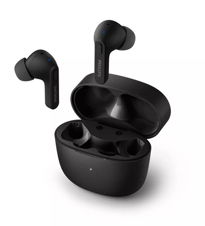 PHILIPS in-ear true bezvadu austiņas ar portatīvo uzlādes ietvaru, melnas TAT2206BK/00