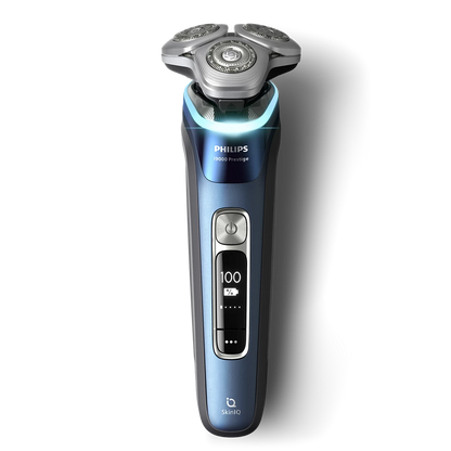 PHILIPS i9000 Prestige Ultra Elektroskuveklis mitrai/sausai skūšanai (lādējams), Mystic Aqua XP9201/33