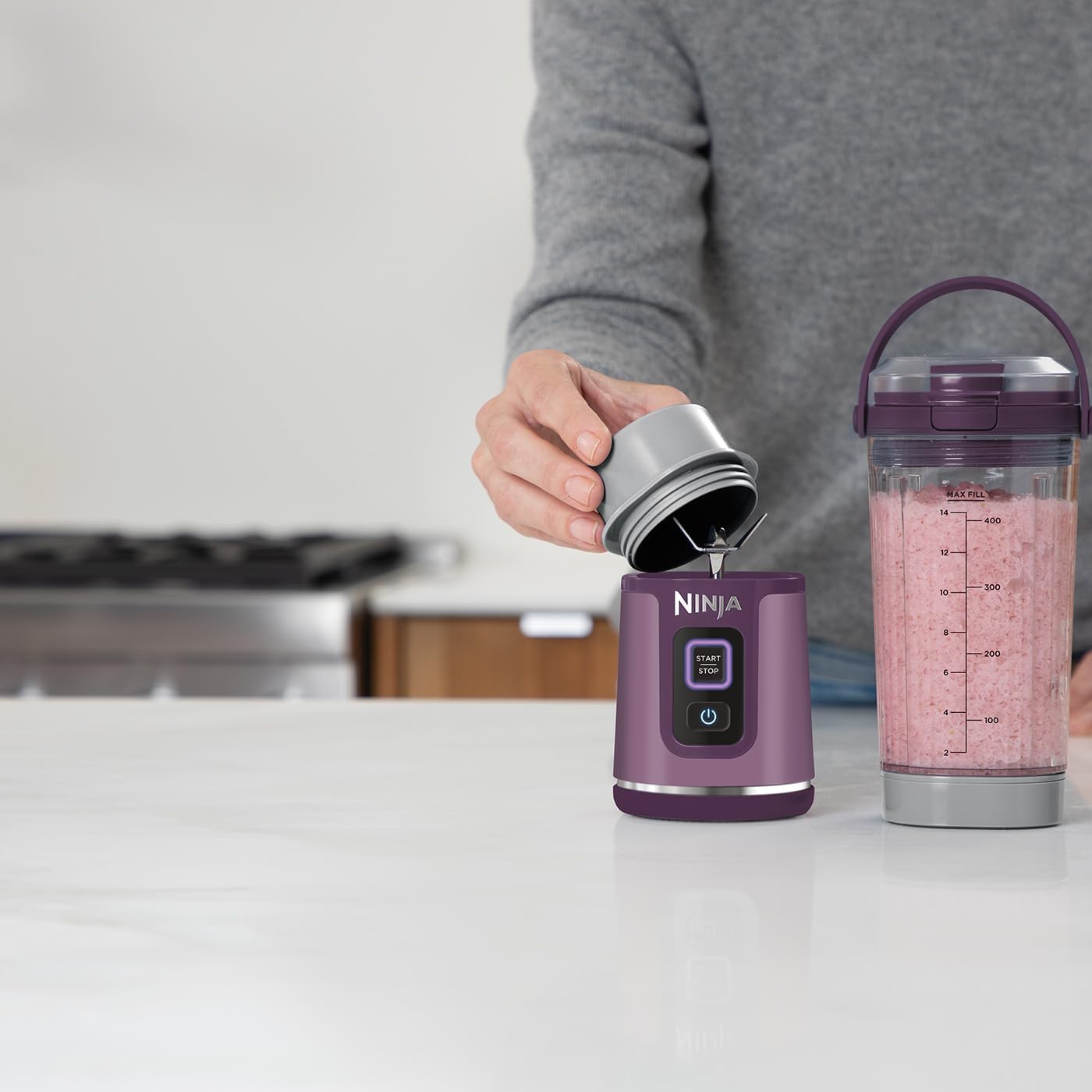 Ninja pārnēsājams bezvadu kokteiļu blenderis, 0.5l, violets BC151EUPR