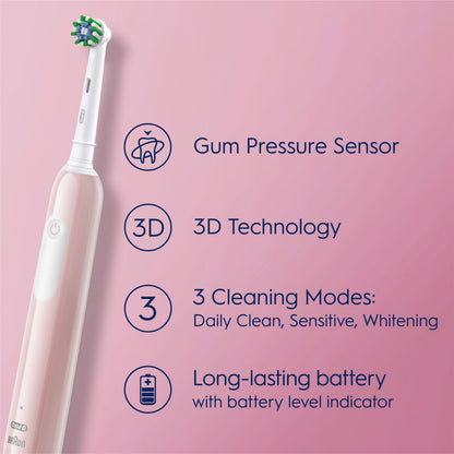 BRAUN el.zobu  birste Cross Action, rozā D 305.513.3 Pink