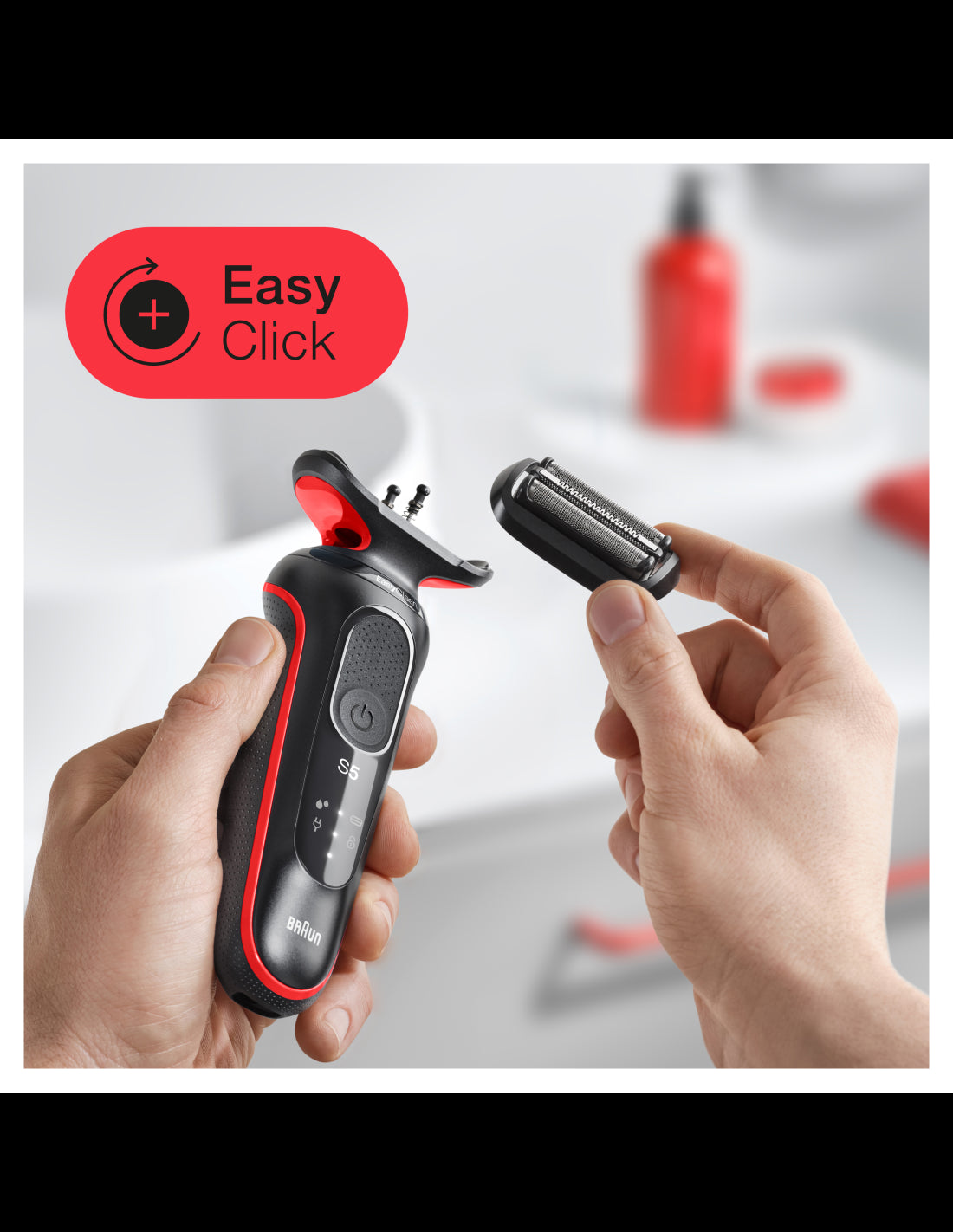 BRAUN Series 5 skuveklis AutoSense, sarkans 51-R1000s