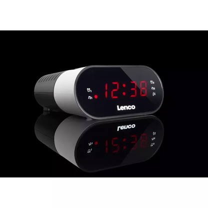 Lenco radio pulkstenis, ar dubultā modinātāja funkciju, balts CR-07 White