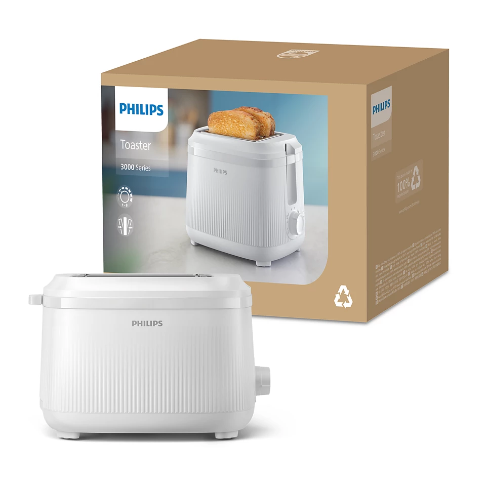 PHILIPS 3000. Sērijas Basic tosteris, 900W, balts HD2511/00