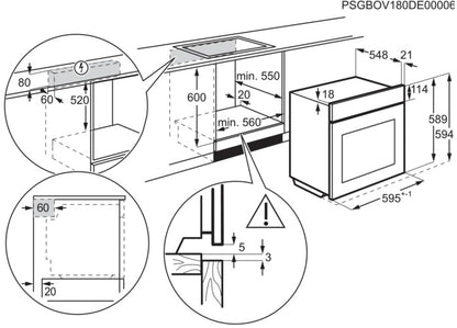 Electrolux 600.sērijas cepeškrāsns (iebūv.), 72l, melna EOD4P57H