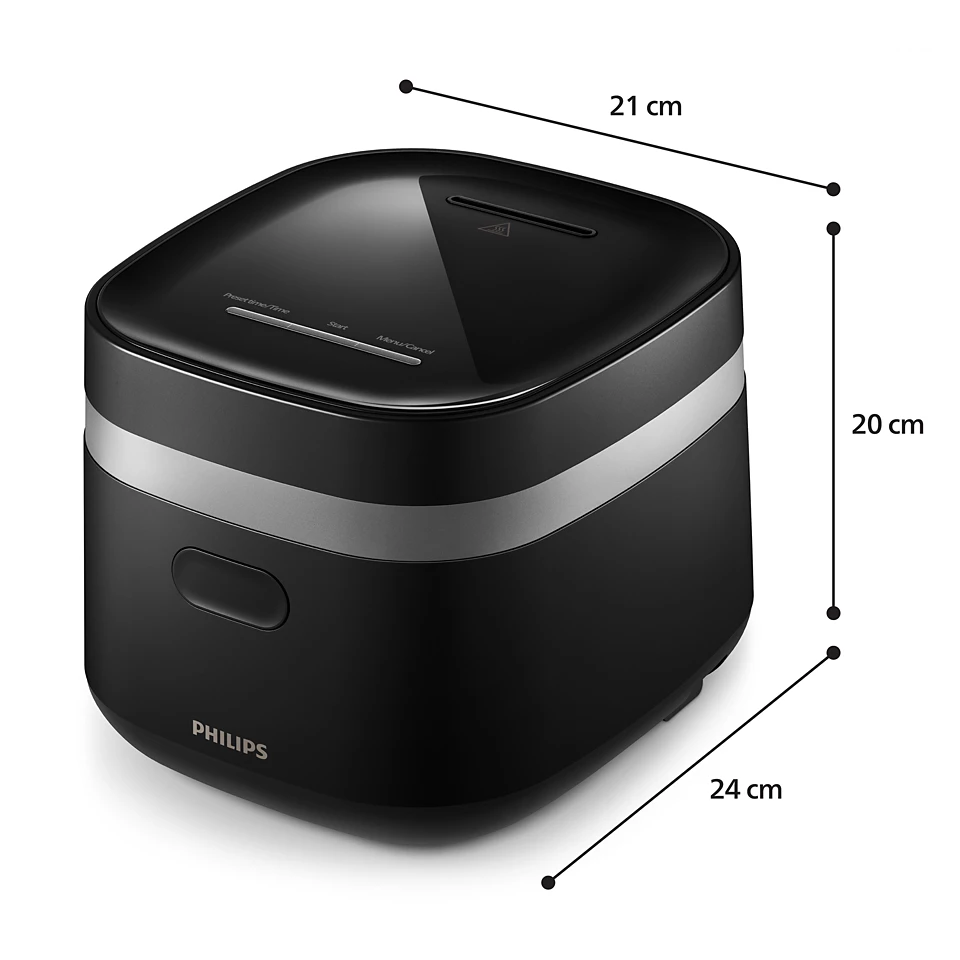 PHILIPS 3000. sērijas Mini daudzfunkcionālais katls, melns HD3090/80