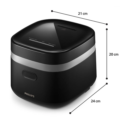 PHILIPS 3000. sērijas Mini daudzfunkcionālais katls, melns HD3090/80