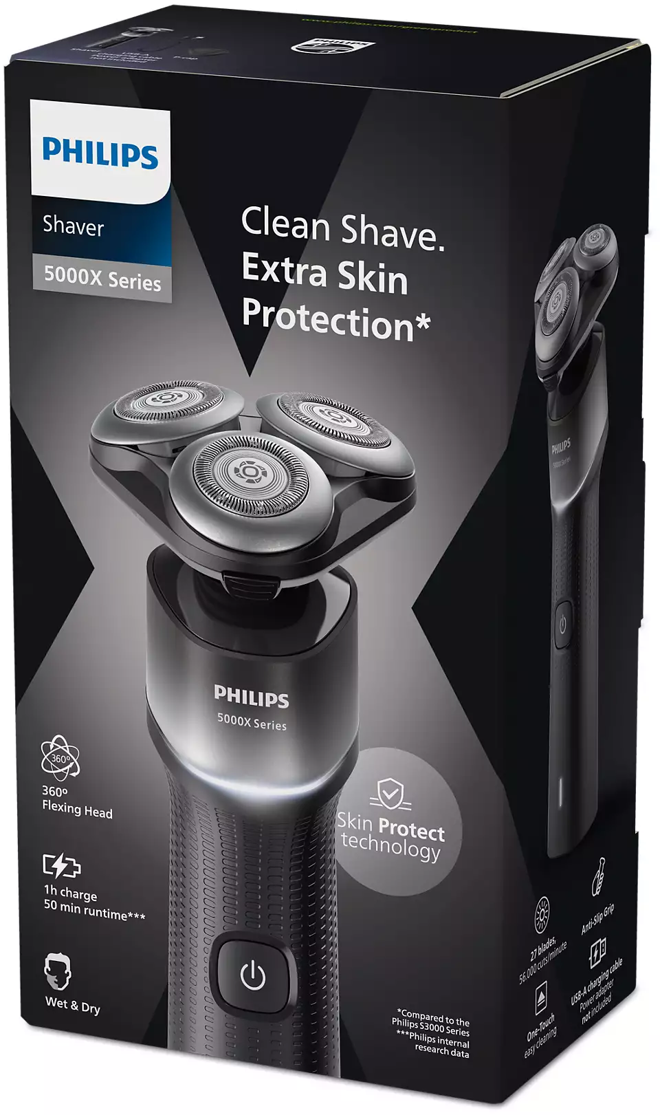 Philips Shaver Series 5000X, Wet&amp; Dry skuveklis (lādējams), zils X5004/00