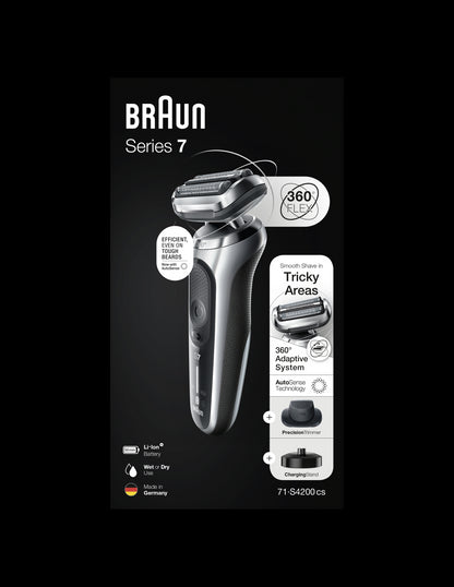 BRAUN Series 7 360 Flex skuveklis  AutoSense, sudraba 71-S4200cs