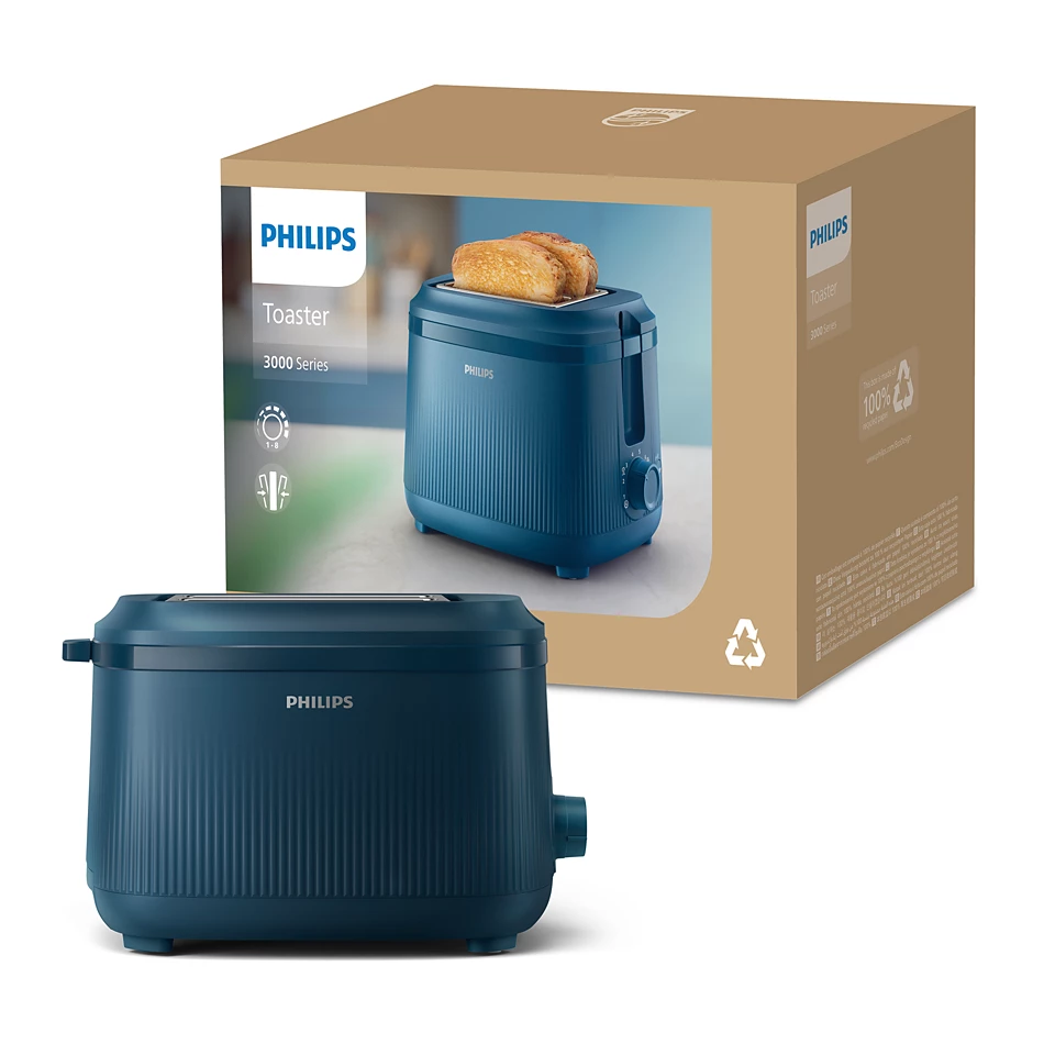 PHILIPS 3000. Sērijas Basic tosteris, 900W, zils HD2511/70