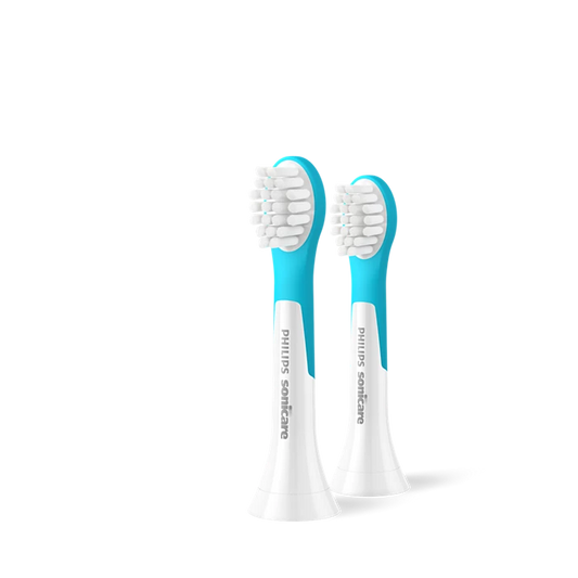 Sonicare for Kids Mini zobu birstes uzgalis, 2 gab,3+, Balta/ciāna HX6032/90