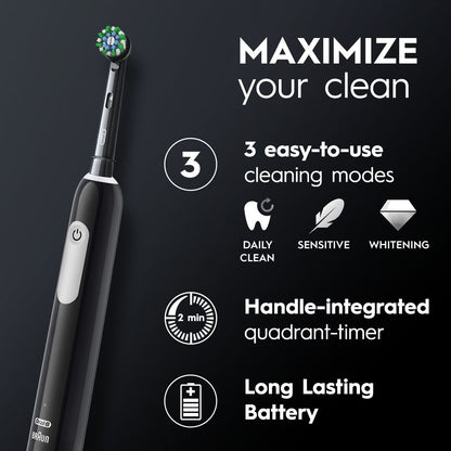 BRAUN el.zobu  birste Cross Action, melna D 305.513.3 Black