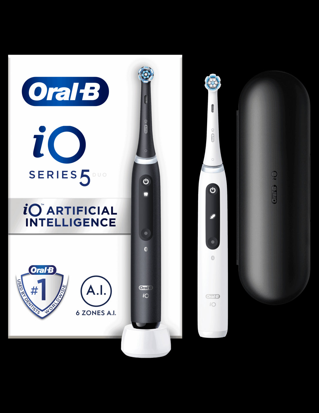 BRAUN Elektriskās zobubirstes, Matt Black+Quite White IOG5d.2J6.2K