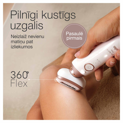 BRAUN Silk 9 epilators 3D RST, komplektā uzgaļi SES9-030 3D