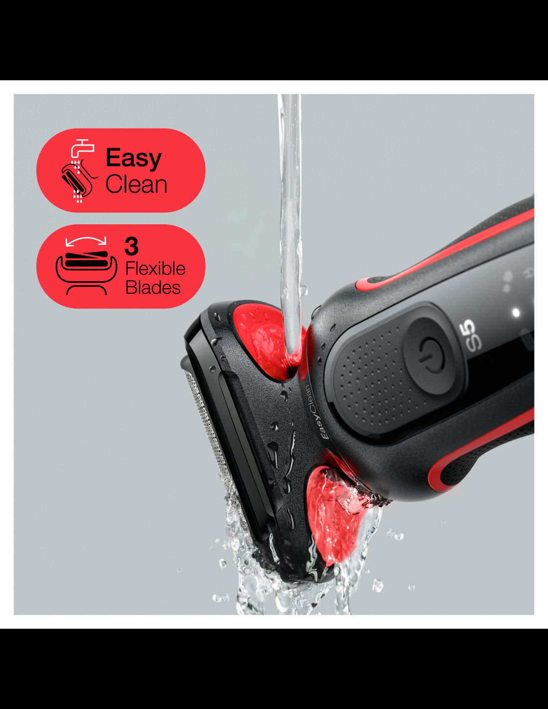 BRAUN Series 5 skuveklis AutoSense, sarkans 51-R1000s