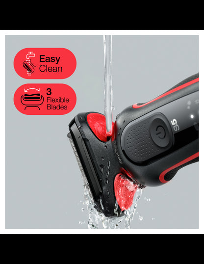 BRAUN Series 5 skuveklis AutoSense, sarkans 51-R1000s