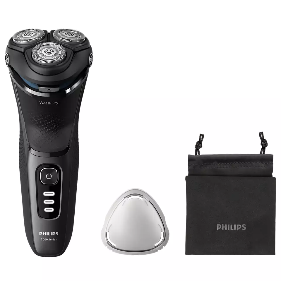 Philips Shaver Series 3000, Wet&amp; Dry skuveklis (lādējams), melns S3244/12