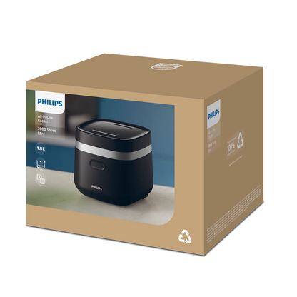 PHILIPS 3000. sērijas Mini daudzfunkcionālais katls, melns HD3090/80