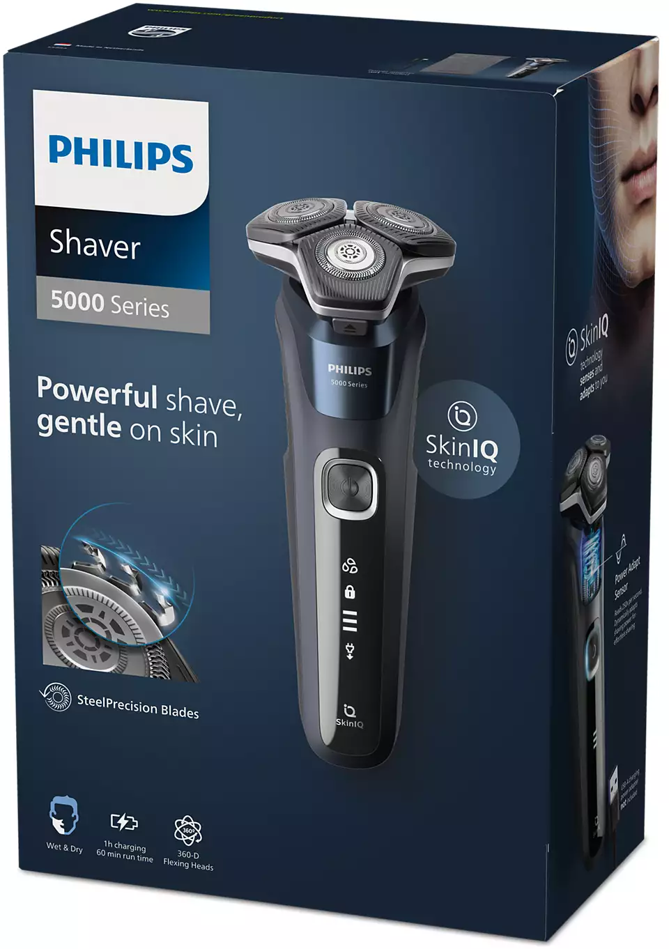 PHILIPS Shaver Series 5000, Wet&amp; Dry skuveklis (lādējams), zils S5885/10
