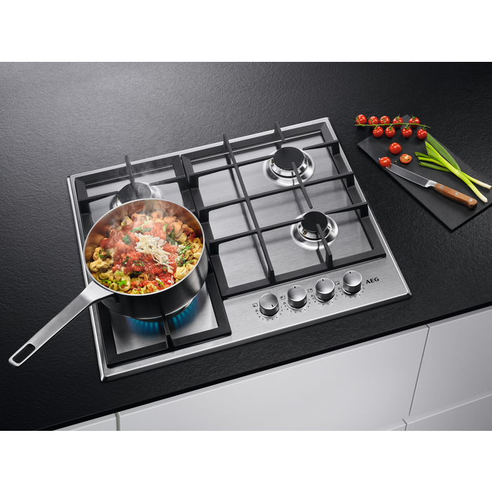 AEG gāzes plīts virsma (iebūv.), 60cm HGB64420SM