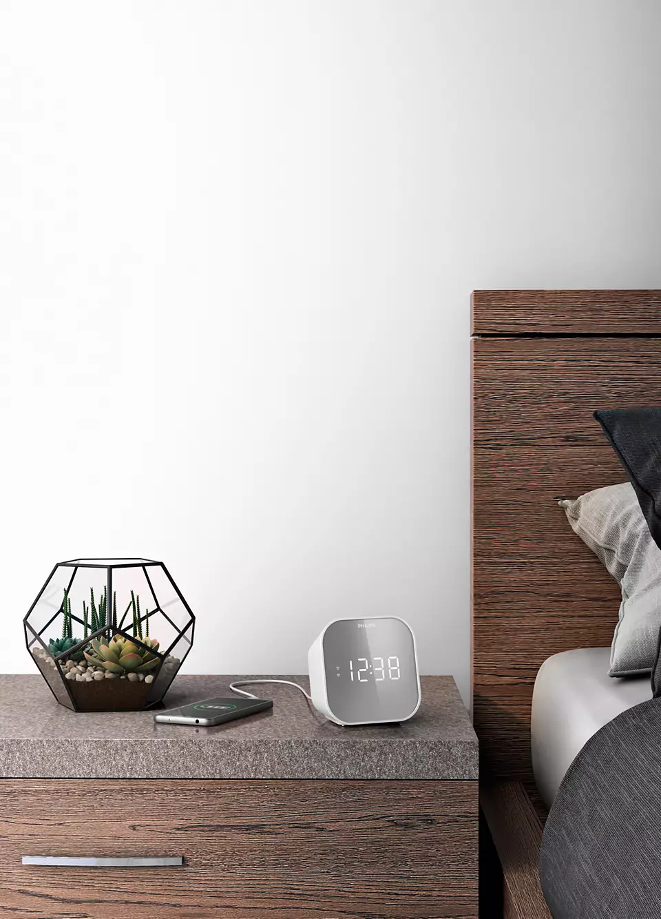 PHILIPS radio pulkstenis, balts TAR4406/12