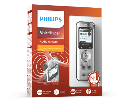 PHILIPS diktafons, 8GB, sudraba DVT2050