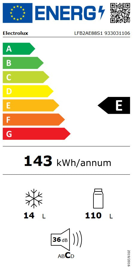 Electrolux iebūv. ledusskapis, 87.3 cm LFB2AE88S1